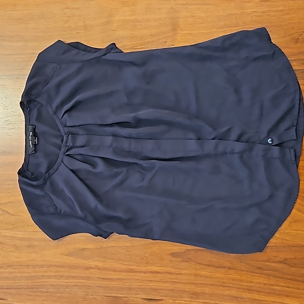 Larry Levine Navy Blouse